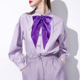 JKQBUX Cute JK School Uniform Anime Lolita Sailor Pre-tied for Womens Girls Adjustable Solid Color Satin Bowtie Cosplay Bow Tie