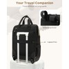 Rolling Puffer Backpack for Women, Wheeled Laptop Backpack, Short-Term Travel