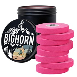 Bighorn Athletics Climbing Finger Tape with Retro Design Male Climber Tin Canister, 0.5-Inch x 45-feet, 8-Rolls, Pink