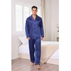 JupiterSecret Mens Silky Satin Pajamas Set Long Sleeve Button-Down Luxurious