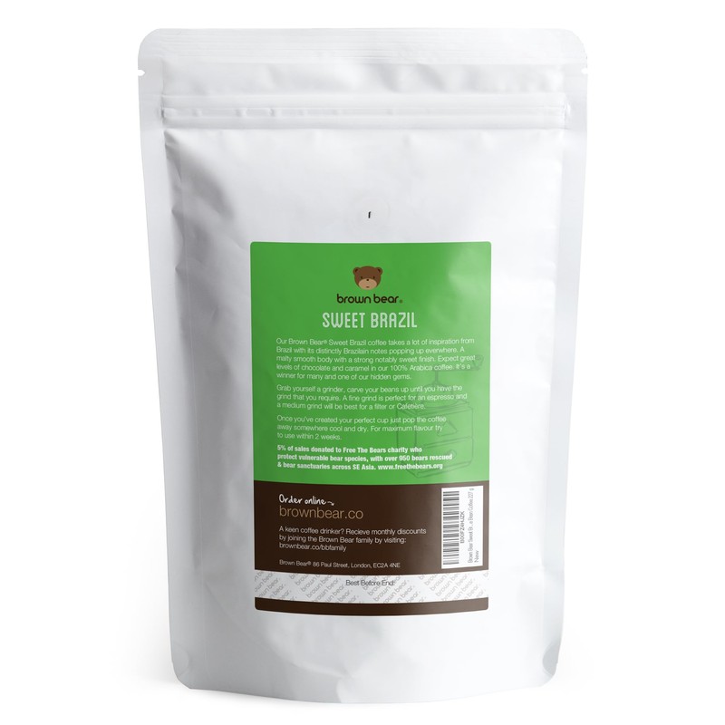 Brazilian Coffee Beans 227g - Light Medium Roast - Brown