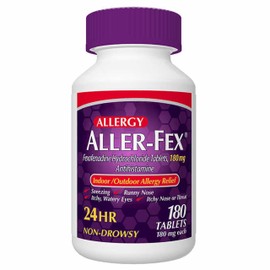 BLUE RIBBON KS Allergy Aller-FEX, 180 mg, 180 Tablets (Pack of 1), Pink