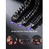 Richsteel 8.2 Inch Black Plated Stainless Steel Curb Chain Bracelet