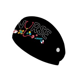 LedBack Wide Headbands for Nurse Non Slip Head Bands for Women's Hair Men Turban Surgical Caps Medical Assistant Black Headband with Buttons for Mask