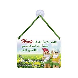 Blechwaren Fabrik Braunschweig Kulthänger Tin Sign – Heute IST DER Garten Nicht GEMACHT – GARTENZWERGE KH118