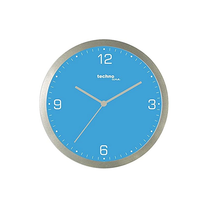 Technoline WT 9000 Wall Clock, Plastic, Blue