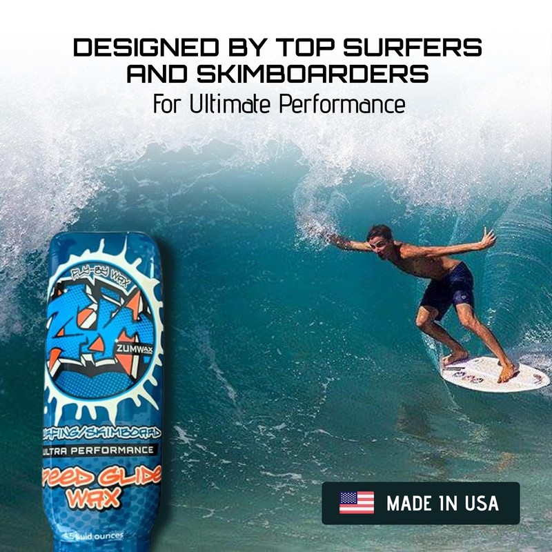 ZUMWax Surfing Skimboard Ceramic Wax, Made in USA, PFAS-Free, Durable
