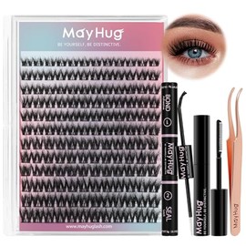 Mayhug Kit De Extensión De Pestañas Con Unión Y Sellado Sujeción Fuerte Todo En 1 Con 144 Pestañas Individuales                                       