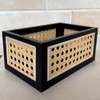 QRZLP Storage Basket, Wooden Bamboo Weaving Storage Basket Hand-Woven Desktop