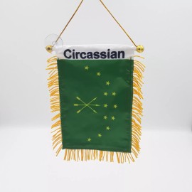 Unbranded Rearview Car Mirror Circassian (Adiga) Mini Flag Pennant