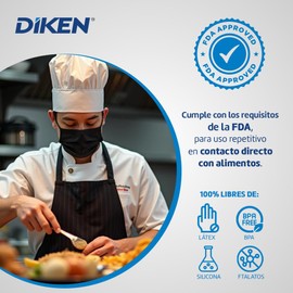 DIKEN 200 Cubrebocas/Mascarilla Grado Alimenticio, Color Negro, Plisado de 3 Capas con Ajuste Nasal, Unitalla, Desechables, 4 Dispensadores 50 con Cubrebocas. (200, Negro)