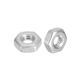 METALLIXITY Hex Nuts (#10-32) 50Pcs, 304 Stainless Steel Fine Thread Hexagon Nut Hardware - for DIY Home Repair Machinery, Silver