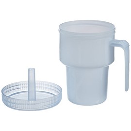 HOMECRAFT Kennedy Cup, Spillproof Adult Sippy Cup with Handle & Secure Lid, 7 oz. No Spill Cups for Hot & Cold Liquids Lying Down, Daily Living Glasses for Disabled,Elderly, Blue (Pack of 1)