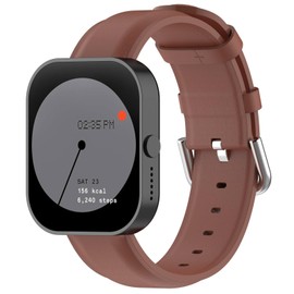 QINOUK Strap for CMF by Nothing Watch Pro, [Breathable] Genuine Leather Watch Strap, Tang Buckle Design, Soft Replacement Bracelet Band for CMF by Nothing Watch Pro-Brown