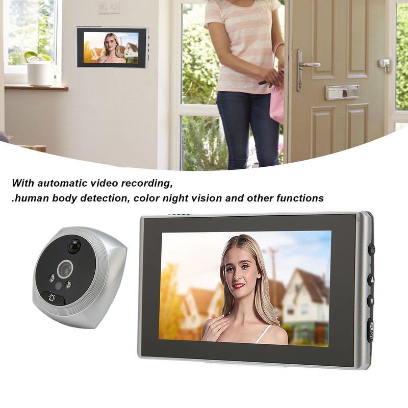 Digital Door Viewer Peephole 1080P Color Night Vision Human Body