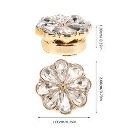 WRITWAA Elegant Rhinestone Cufflinks for Women, Crystal Flower Button Covers, Alloy, Golden, 2pcs, Shiny Shirt Jewelry Accessories for Dress Shirts