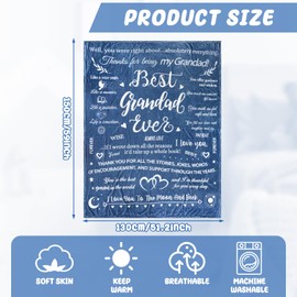 Saier tbo Flannel Blanket Gifts for Grandad, Unique Grandpa Birthday Father’s Day Presents Grandad Gifts from Granddaughter Grandson Grandchildren(51 * 59in)