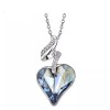 ZARD Love Heart Pendant Necklace in Blue Bezel Cut Austrian