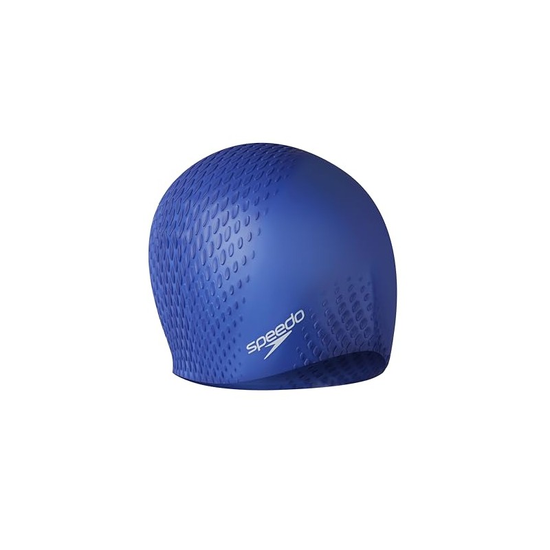 Speedo Unisex Bubble Active+ Swimming Cap, Textured Design, Hapuna Blue,