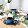 LeRatio Ceramic Dinnerware Sets for 6,Porcelain Plates and Bowls Sets,Handmade