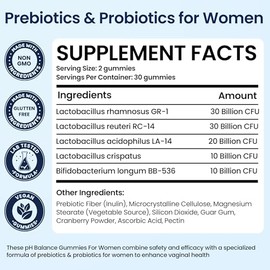 Vaginal Probiotics pH Balance Gummies for Women Vaginal Health & Odor | Prebiotics and Probiotics for Women, Pineapple gummies for ph Balance and Vagi