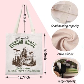 TSOTMO Xaden Riorson House Tote Bag Dragon Rider Gift Iron Flame Bookish Gift Wing Leader Shoulder Bag Fantasy Fan Gift (Riorson House)