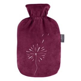 Fashy 67407 55 Hot Water Bottle with Fleece Cover 2.0 L Purple