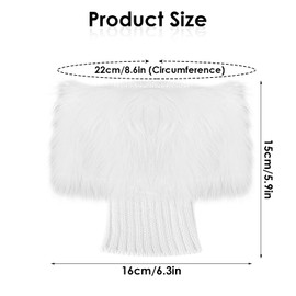 Lusofie Women Short Furry Leg Warmers 1Pair Winter Faux Fur Boot Cuff Fuzzy Fluffy Leg Warmers Knitted Fur Boot Covers Warmers Short Furry Winter Knitted Boot Socks