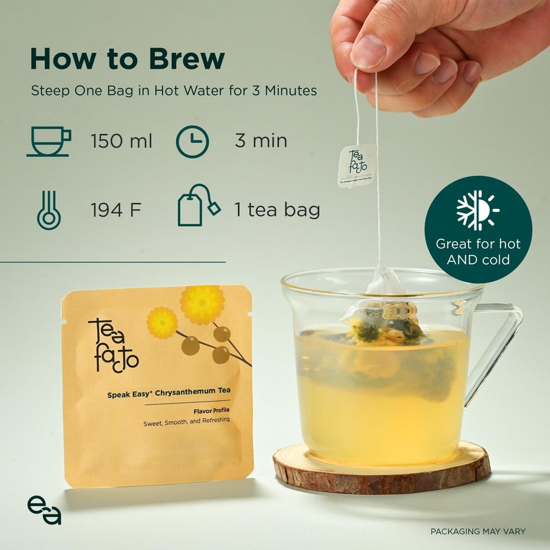 Tea Facto Speak Easy* Chrysanthemum Tea Bags with Licorice Root,