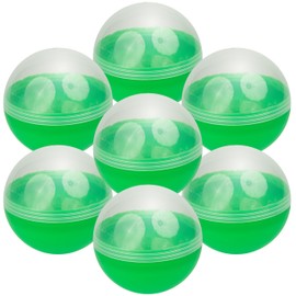 Capsule Vending Machine Translucent-Green Round Capsules Empty 7 pcs 3.9 inch - Gumball Machine Capsules Easter Basket Stuffers Birthday Gifts - Pinata Stuffers Craft Supplies Claw Machine Refills