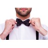 trilece Bow Ties for Men - Men's Solid Pre-tied Clip