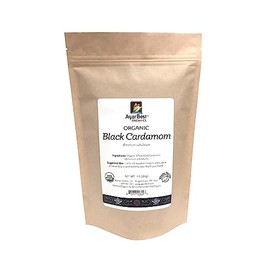 Ayurbest Organics Black Cardamom Whole, Amomum subulatum 100% USDA Organic, Kosher (1 lb)