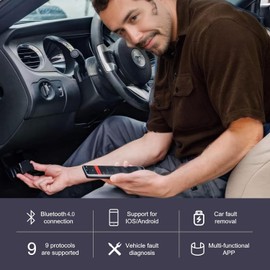 vLinker iCar3 Mini OBD2 Bluetooth Scanner Scan Tools Interface Adapter Car Diagnostics Tool for iOS&Android, with Auto-Sleep dongle