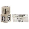 Wooden Perpetual Block Calendar for Desk, Wood Month Date Display