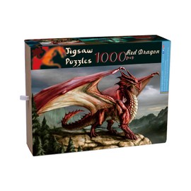Ingooood-Jigsaw Puzzle 1000 Pieces-Sneak Peek Series-Red Dragon_IG-2106 Entertainment Toys for Adult Special Graduation or Birthday Gift Home Decor