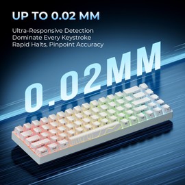 OHY XVX HE68 Hall Effect Keyboard,Rapid Trigger Gaming Keyboard Mode Adjustable Actuation, 8KHz Polling Rate, 60 Percent Wired RGB Backlit Mechanical Key Board w IMD Keycaps for Mac/Win-White