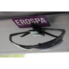 EROSPA® Sun Glasses Holder Sun Visor Clamp Holder 2-in-1 Clip for Tickets Business Cards Notes Glasses Storage for Car Truck Bus Car Boat Caravan