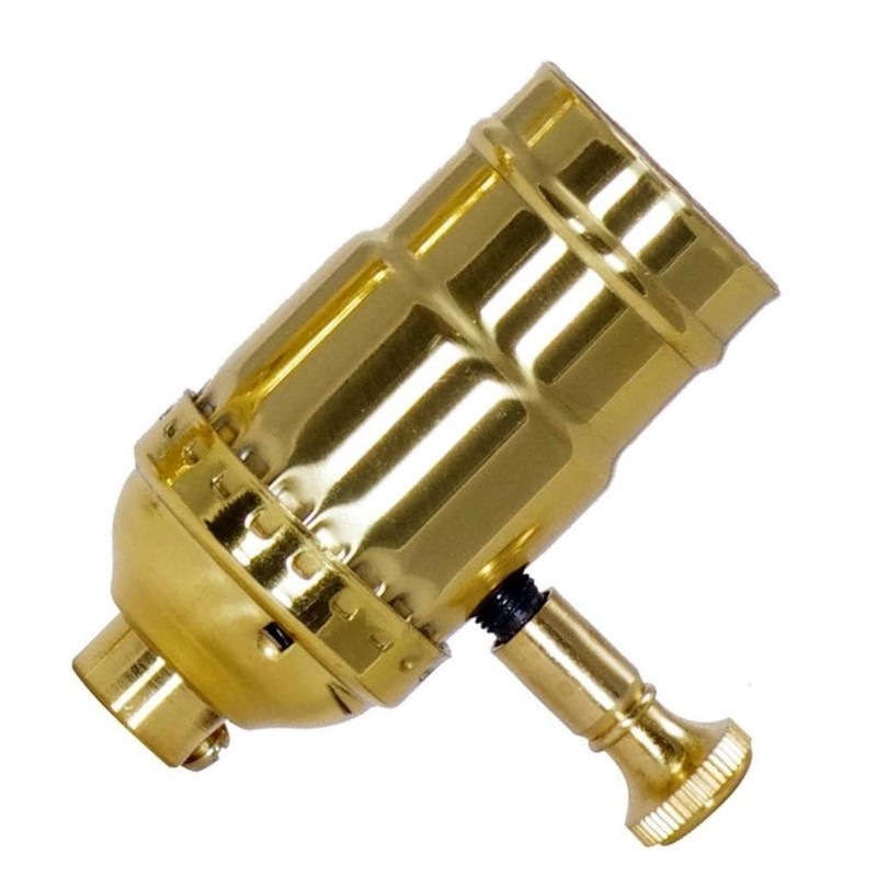 Satco 80-1042 150W Full Range Turn Knob Dimmer Socket Polished