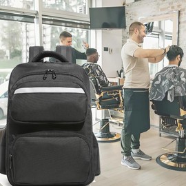 HUIMSWARM Barber Clippers Bag,Barber Accessories Backpack for Barber, Double Front Pocket,Large Capacity,Double Zipper,Water Proof,Barber Supplies of Professional Hair Cutting Tools Backpack.
