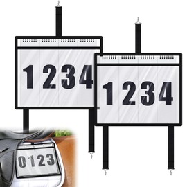 Maitys 2 Pack Horse Show Supplies Equine Horse Show Winning Number Set with Case Equine Winning Number Replacement for Saddle Performance Ranch Cattle Cow Goat Livestock Competition Exhibitor Event