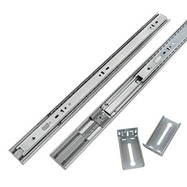 18 inch Heavy Duty Drawer Slides LONTAN 1 Pair Full Extension Drawer Slides 100lb Capacity–SL4502S3L18 Soft Close Ball Bearing Side Mount Drawer Slides with Rear Mounting Brackets