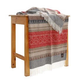 Alpaca Wool Blanket Throw Cherokee Design for Bed Couch Sofa Soft Warm Peruvian Alpaca Wool Blankets 72" x 60" (Ivory/Gray/Red/Sand)