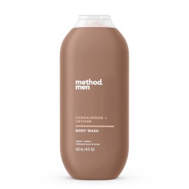 Method Men, Body Wash Sandalwood, + Vetiver Paraben and, Phthalate Free 18Fl Oz