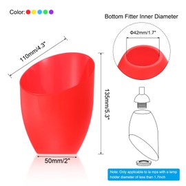 PATIKIL 5.3" High 4.3" Diameter 1.7" Fitter Plastic Lampshade, 5 Pack Plastic Lamp Shade Replacement Bulb Light Cover for LED Floor Lamp Table Lamp 5 Color