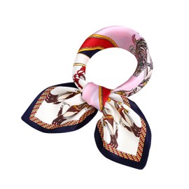 LSHARON SILK Ladies 100% Mulberry Silk Graphic Print Silk Scarf 21" x 21", #10