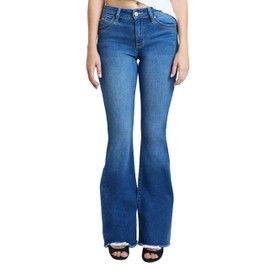 YMI Women´s Wannabettabutt High Rise Super Flare Denim Jeans, M Medium Blue, 3