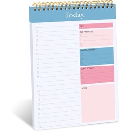 OSYLICT To Do List Notepad - 9.92" x 6.53" Daily Planner Notepad Undated 52 Sheets Tear-Off,Checklist,Scheduler,Appointments,Notes,Water Intake and Meals Tracker. (Blue)