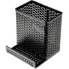 Plexon Punched Metal Pencil Cup/Cell Phone Stand, Perforated Steel, H