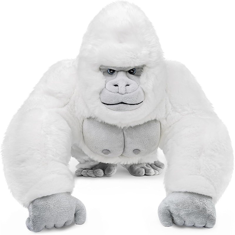 ZHONGXIN MADE Albino Gorilla Plush Toy, Realistic Albino Gorilla Stuffed