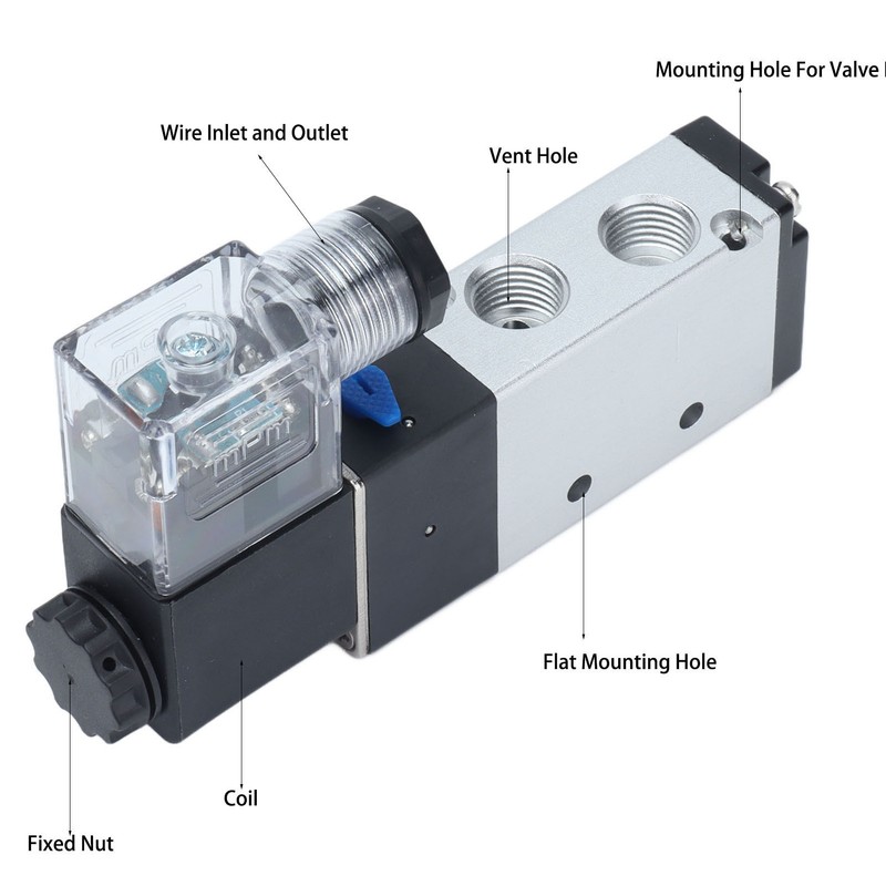 4V210‑08 Electric Solenoid Valve Normal 2 Position 5 Ways Air